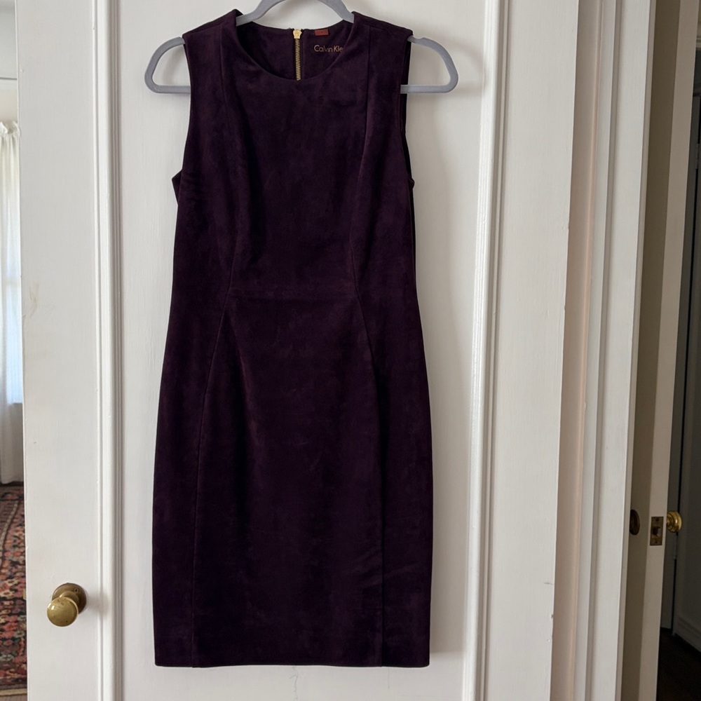 Purple “suede” Calvin Klein sheath dress